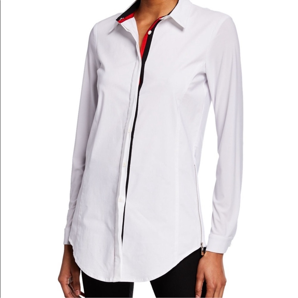 Anatomie White Long Sleeve Top with Black Trim; re-poshing after not wearing